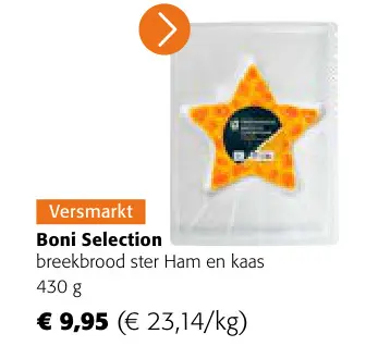 Aanbieding: breekbrood ster Ham en kaas