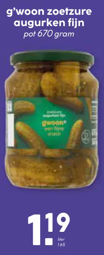 Aanbieding: Zoetzure augurken fijn
