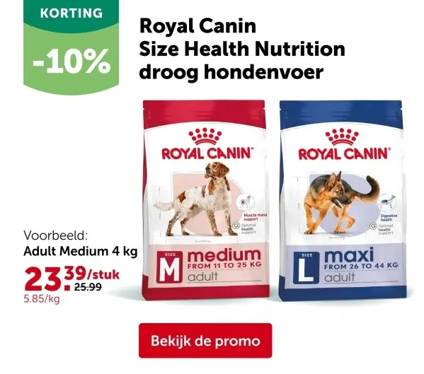 Promotie: Size Health Nutrition droog hondenvoer