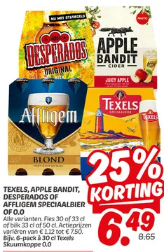 Aanbieding: Texels, APPLE BANDIT, DESPERADOS of AFFLIGEM speciaalbier of 0.0