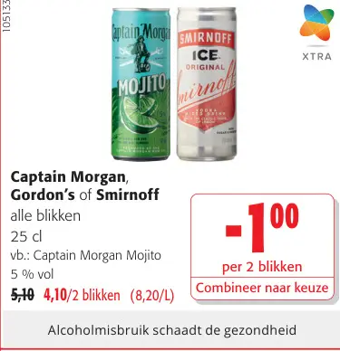 Promotie: Captain Morgan, Gordon's of Smirnoff