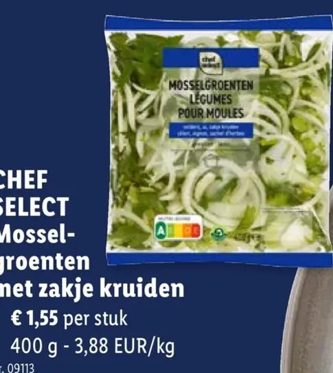 Promotie: Mosselgroenten met zakje kruiden