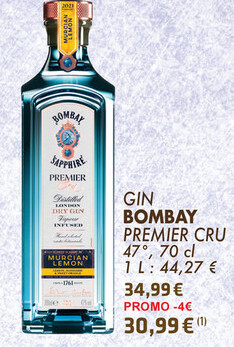 Offre: GIN BOMBAY PREMIER CRU