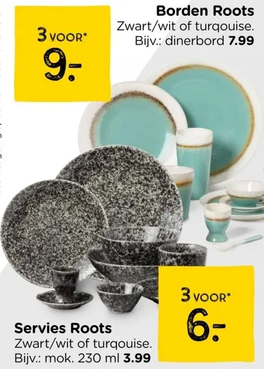Aanbieding: Borden en servies Roots