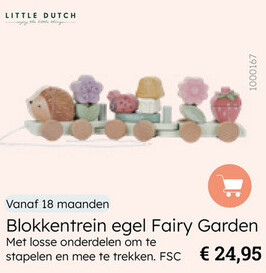 Aanbieding: Blokkentrein egel Fairy Garden