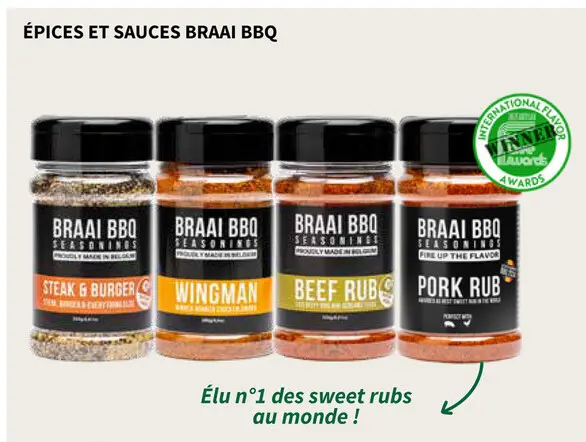 Offre: Épices et sauces BRAAI BBQ
