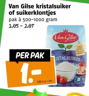 Aanbieding: kristalsuiker of suikerklontjes