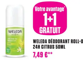 Offre: Weleda Deodorant Citron 24H Roll-On 50ml
