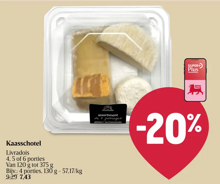 Promotie: Plateau | Assortiment fromage France | 6 portions | Eco