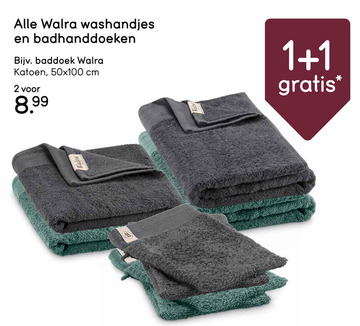 Aanbieding: Walra baddoek - blauw - 50x100 cm