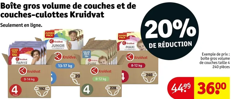 Offre: Boîte gros volume de couches et de couches-culottes