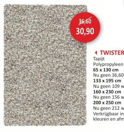 Promotie: TWISTER Tapijt