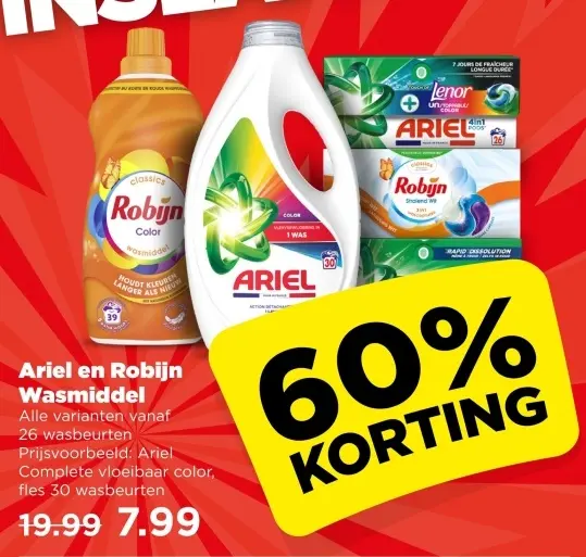 Aanbieding: Ariel en Robijn Wasmiddel