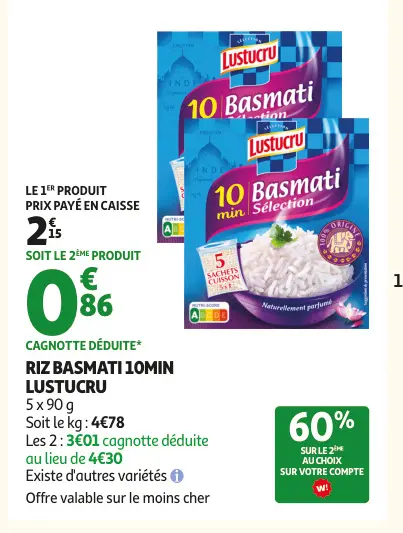 Offre: Riz basmati 10min