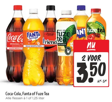 Aanbieding: Coca-Cola, Fanta of Fuze Tea