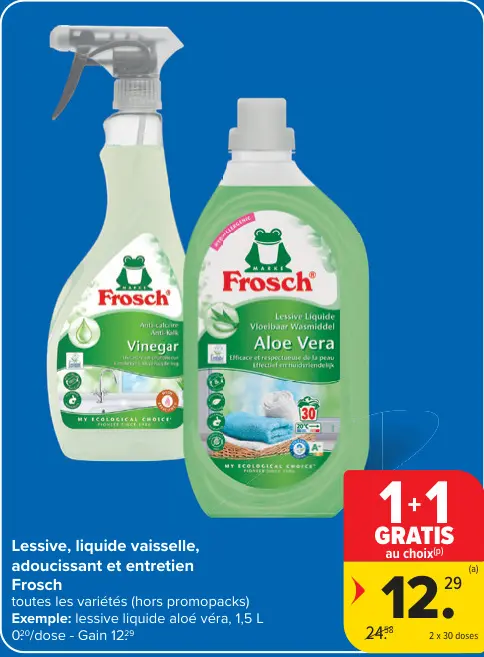 Offre: Lessive, liquide vaisselle, adoucissant et entretien