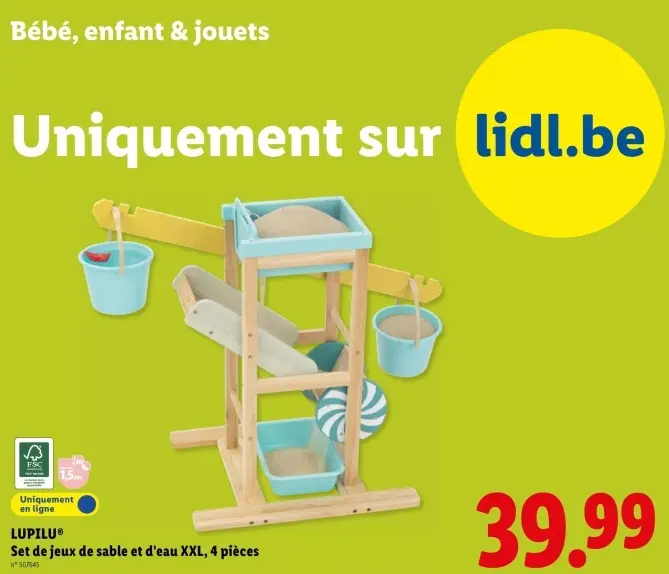 Offre: Set de jeux de sable et d'eau XXL, 4 pièces