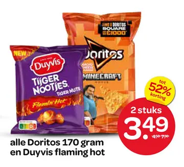 Aanbieding: Doritos en Duyvis flaming hot