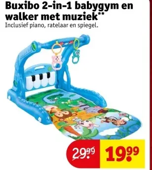 Aanbieding: Buxibo 2-in-1 babygym en walker met muziek