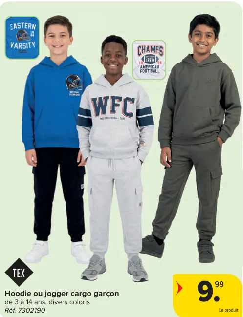 Offre: Hoodie ou jogger cargo garçon
