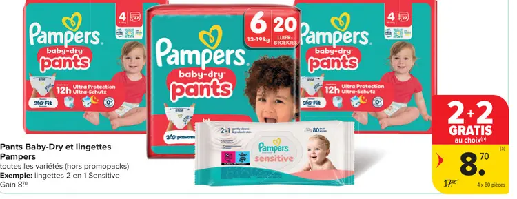 Offre: Pants Baby-Dry et lingettes