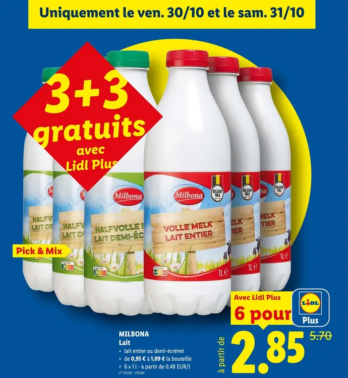 Offre: MILBONA Lait