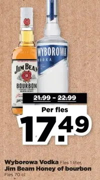Aanbieding: Wyborowa Vodka, Jim Beam Honey of bourbon