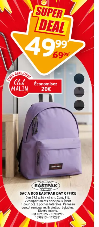 Offre: Sac a dos EASTPAK day office