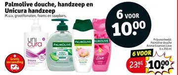 Aanbieding: Palmolive douche, handzeep en Unicura handzeep