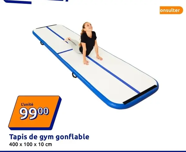 Offre: Tapis de gym gonflable