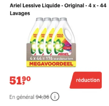 Offre: Ariel Lessive Liquide - Original