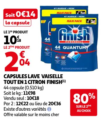 Promotie: Capsules lave vaiselle tout en 1 citron