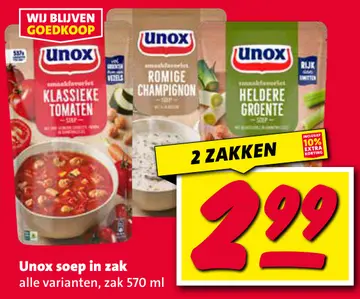 Aanbieding: Unox soep in zak