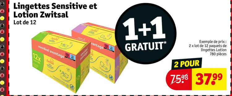 Offre: Lingettes Sensitive et Lotion