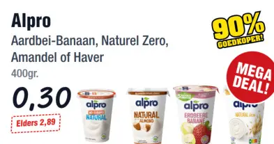 Aanbieding: Aardbei-Banaan, Naturel Zero, Amandel of Haver