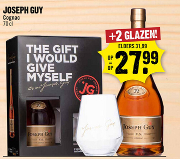 Aanbieding: Joseph Guy V.S. Cognac + 2 Glazen 70 cl