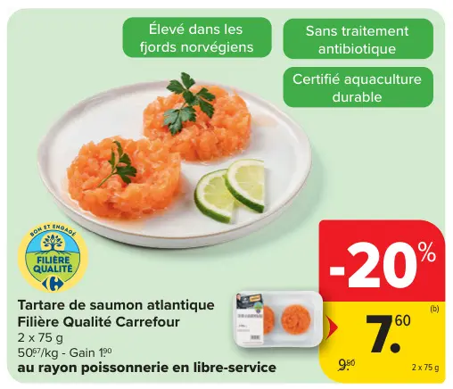 Offre: Tartare de saumon atlantique