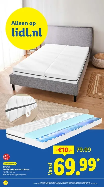 Aanbieding: Comfortschuim matras Waves