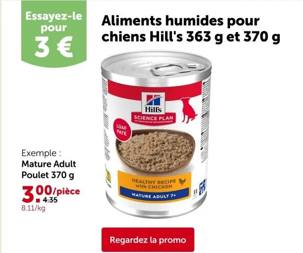 Offre: Aliments humides pour chiens Hill's