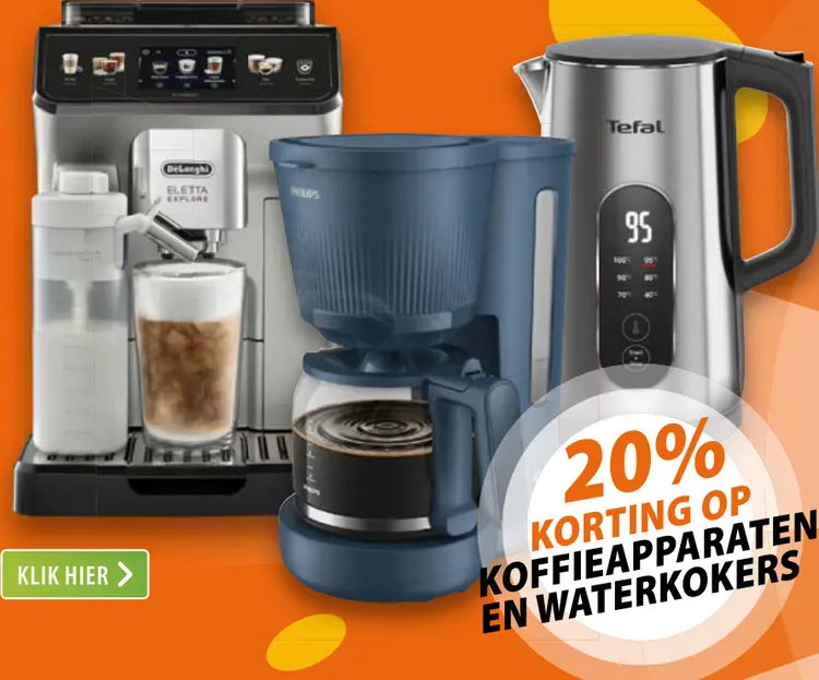Aanbieding: Koffieapparaten en waterkokers