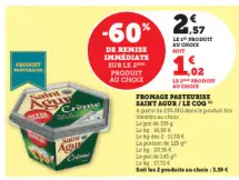 Offre: Fromage pasteurise