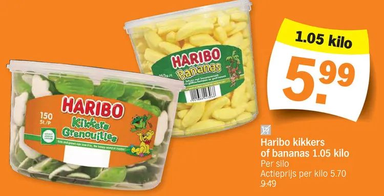Promotie: Haribo kikkers of bananas