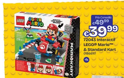 Offre: 72043 LEGO Super Mario Kart - interactif et kart standard