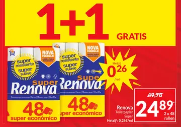 Aanbieding: Renova Toiletpapier Super