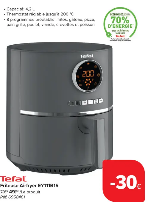 Offre: Friteuse Airfryer EY111B15