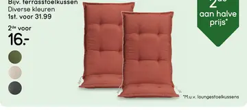 Aanbieding: Terrasstoelkussen Brest - bruinrood - 120x50 cm