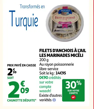 Promotie: Filets d'anchois à l'ail les marinades