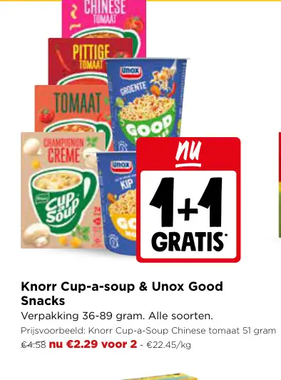 Promotie: Cup-a-soup & Unox Good Snacks