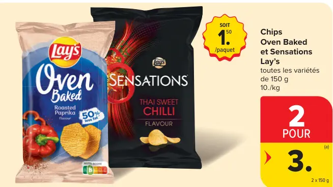 Offre: Chips Oven Baked et Sensations