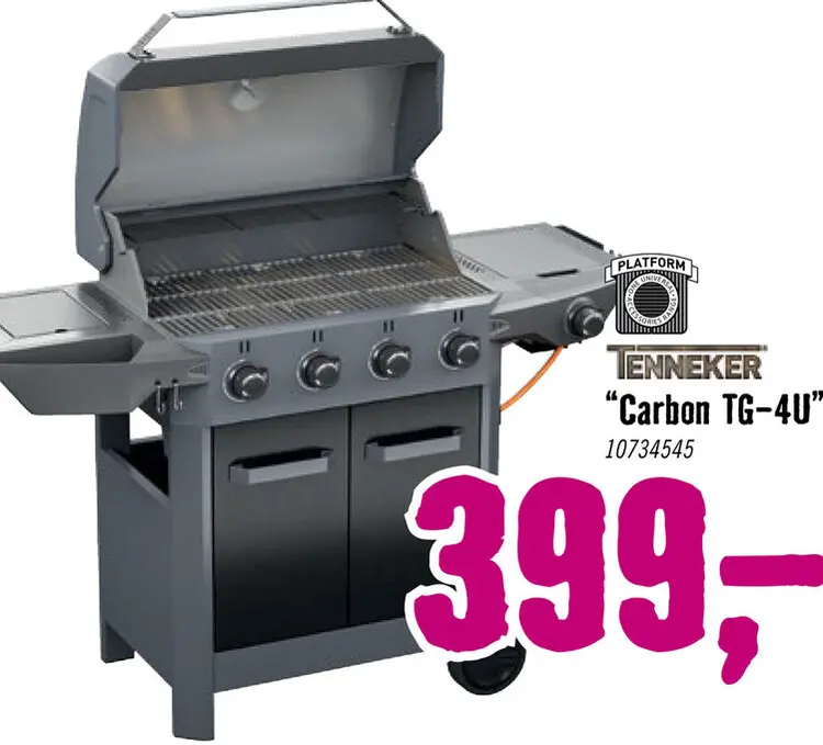 Aanbieding: TENNEKER Gasbarbecue Carbon TG-4 U